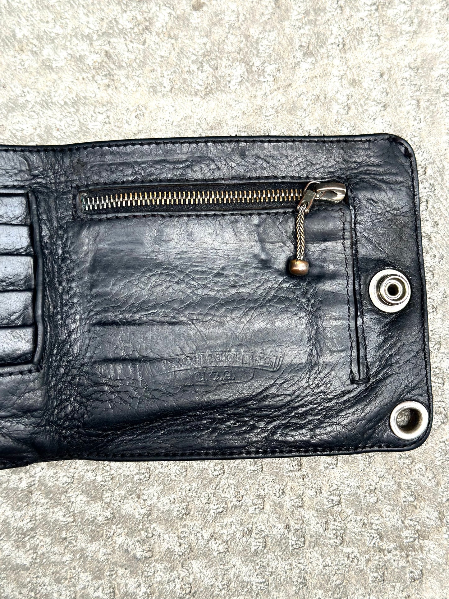 CHROME HEARTS Fleur De Lis 1Snap Leather Bifold Wallet