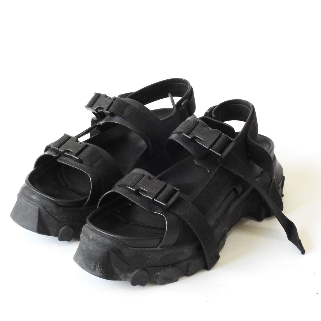 RICK OWENS TRACTOR PLATFORM LEATHER SANDALS