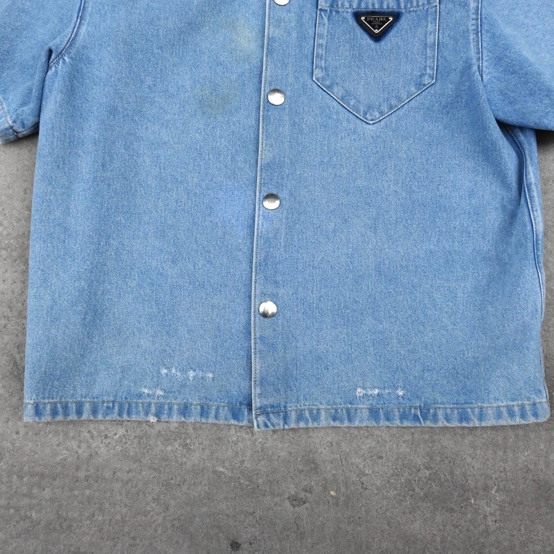 Prada Short Sleeve Denim Shirt