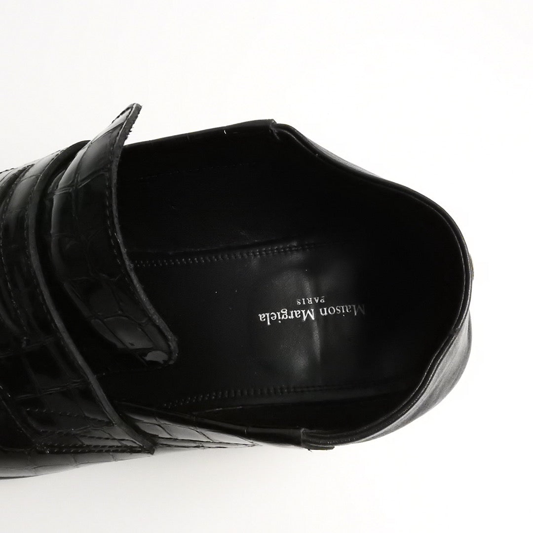 MAISON MARGIELA 22 BLACK CROC TABI LOAFERS