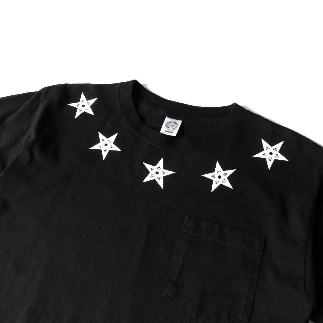 CHROME HEARTS BLACK PENTAGRAM 5 STARS TEE