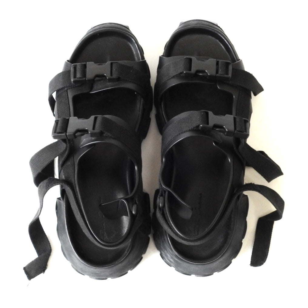 RICK OWENS TRACTOR PLATFORM LEATHER SANDALS