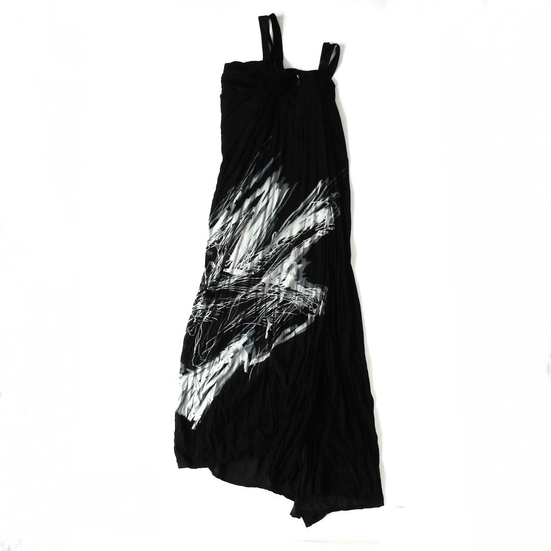 Yohji Yamamoto +Noir SS20 Abstract Print Dress