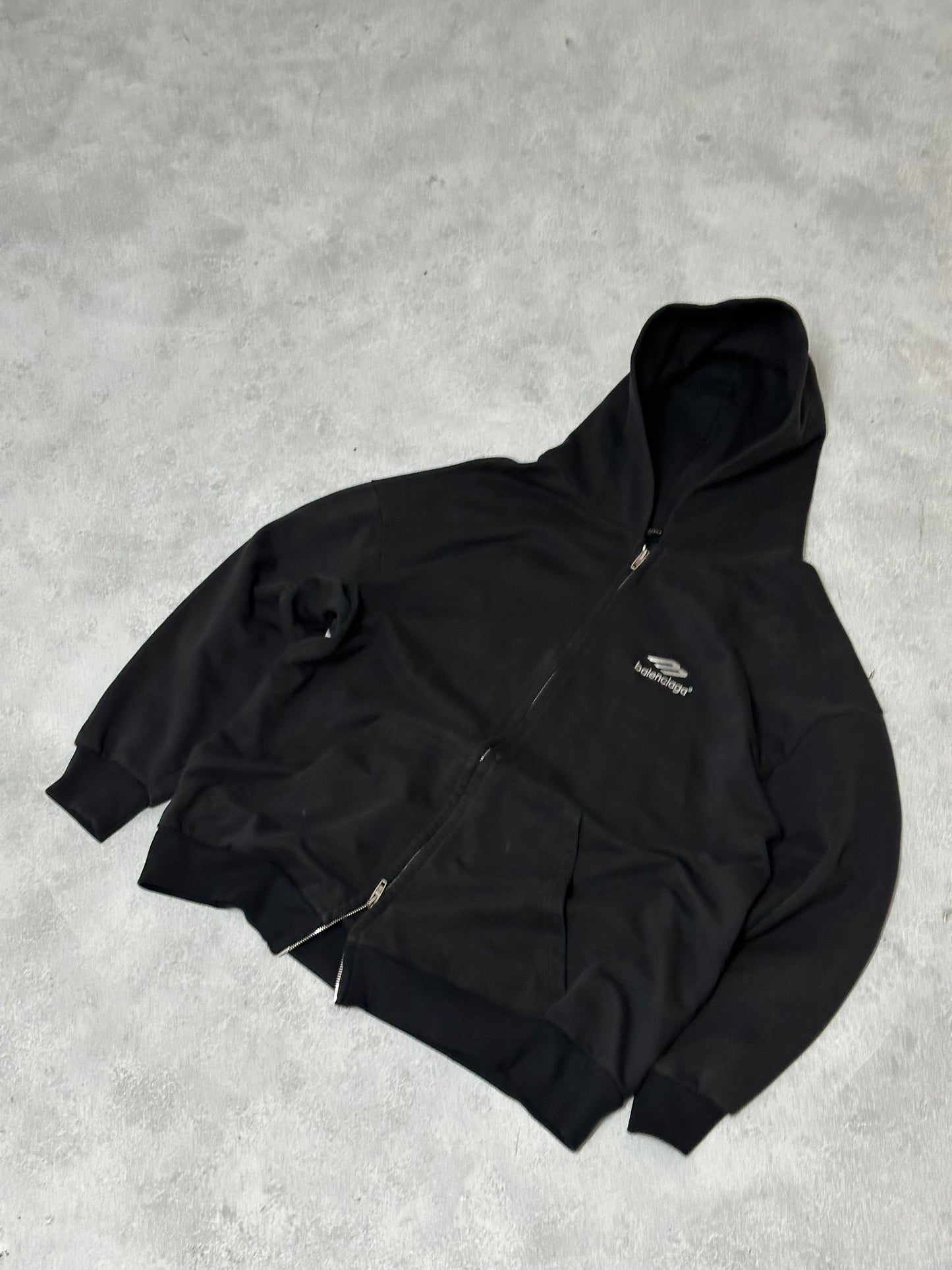 BALENCIAGA SPORTY B LOGO ZIP HOODIE