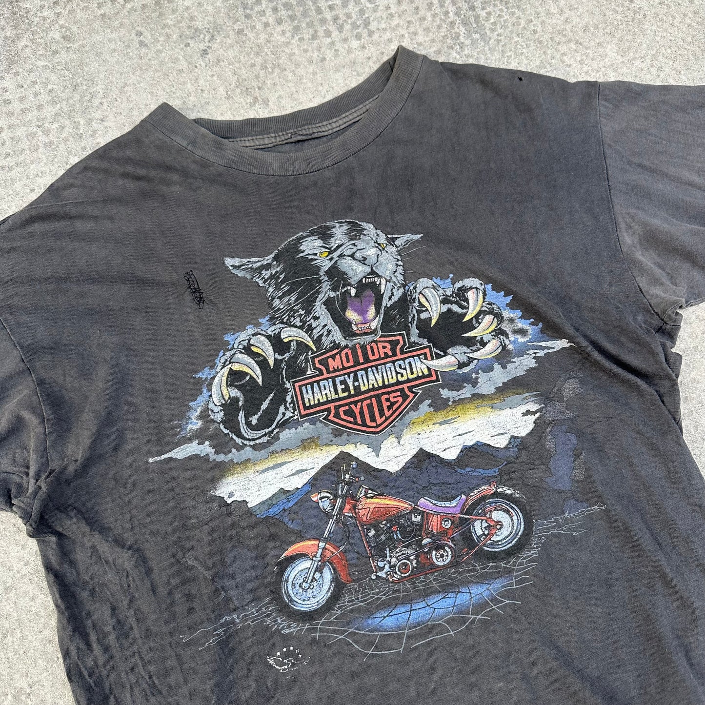 HARLEY-DAVIDSON 80S VINTAGE BLACK PANTHER TEE