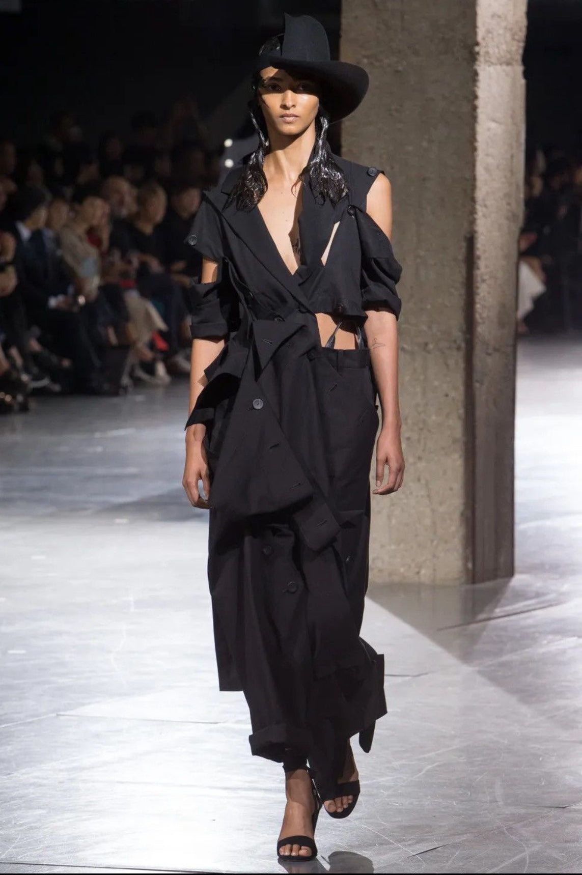 Yohji Yamamoto Femme SS18 Drape Button Asymmetrical Jacket