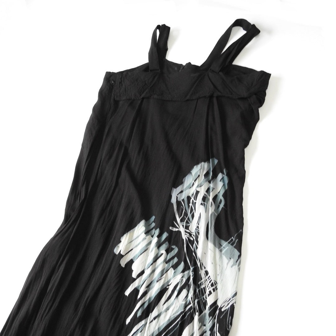 Yohji Yamamoto +Noir SS20 Abstract Print Dress