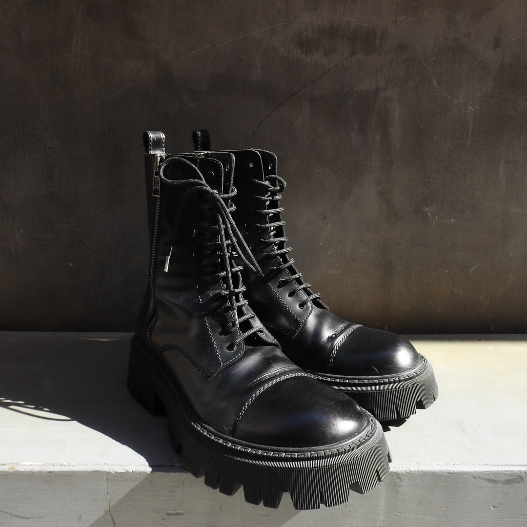 BALENCIAGA TRACTOR 20mm LACE UP BOOTS