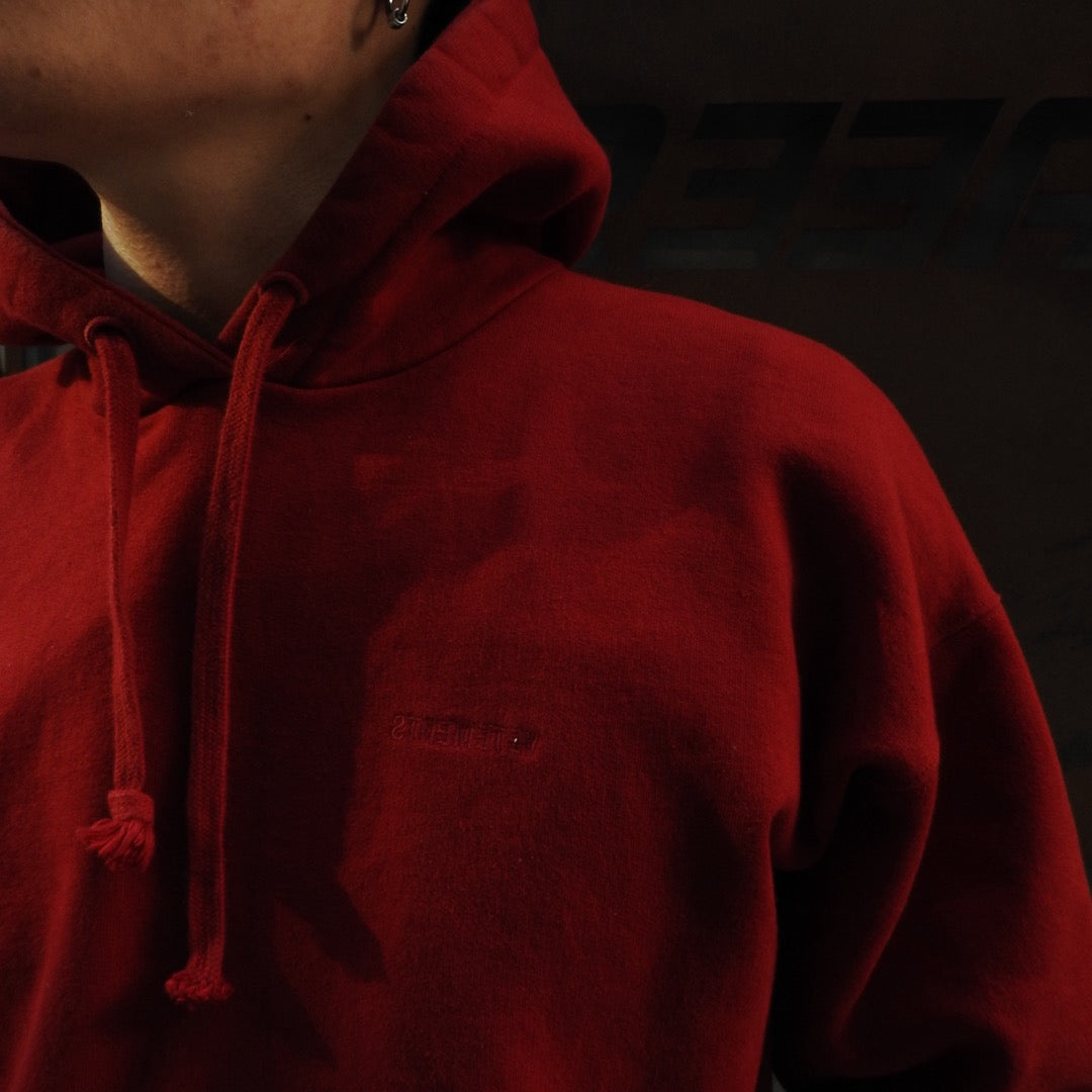 VETEMENTS 2017 RED Inside-Out Hoodie