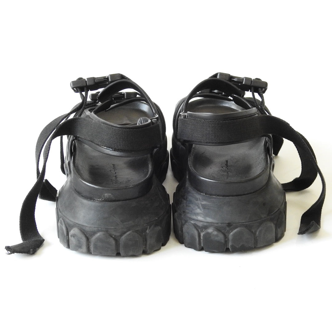 RICK OWENS TRACTOR PLATFORM LEATHER SANDALS