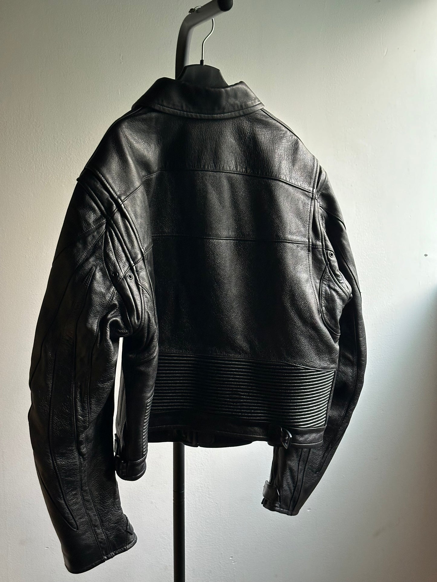 BALENCIAGA SS19 BUFFALO LEATHER LOGO RIDER JACKET