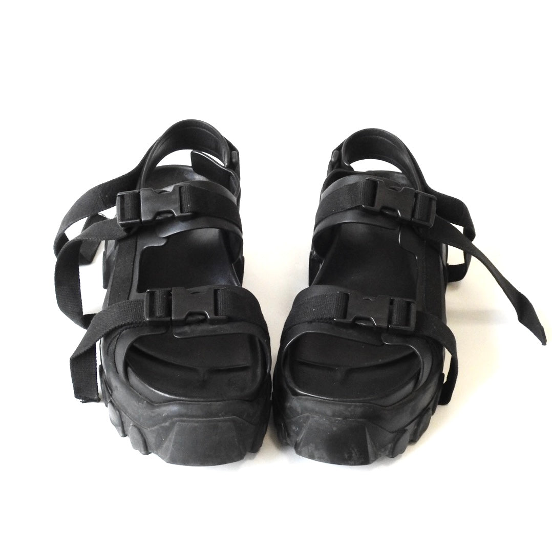 RICK OWENS TRACTOR PLATFORM LEATHER SANDALS