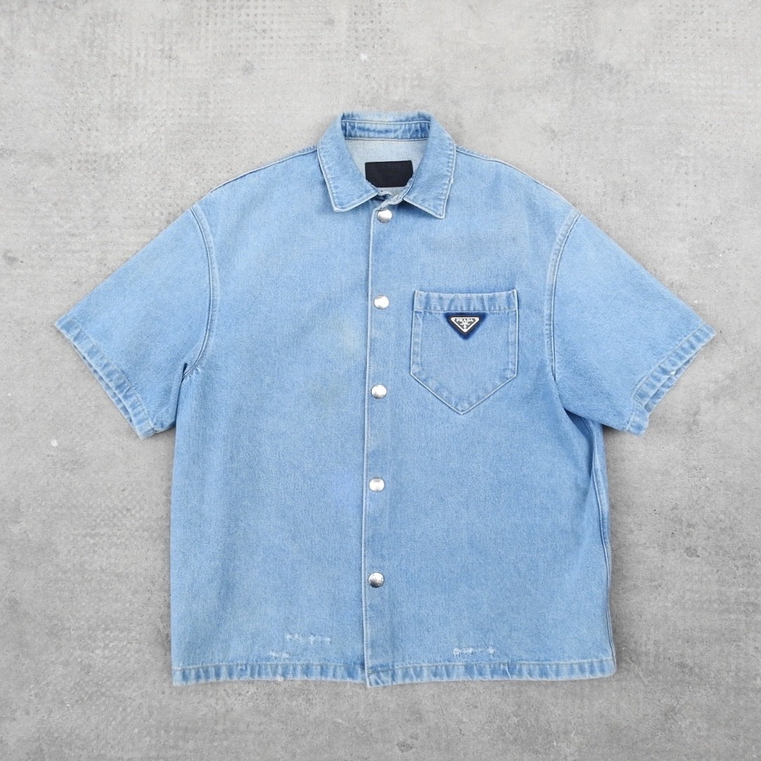Prada Short Sleeve Denim Shirt
