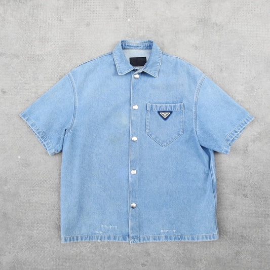 Prada Short Sleeve Denim Shirt