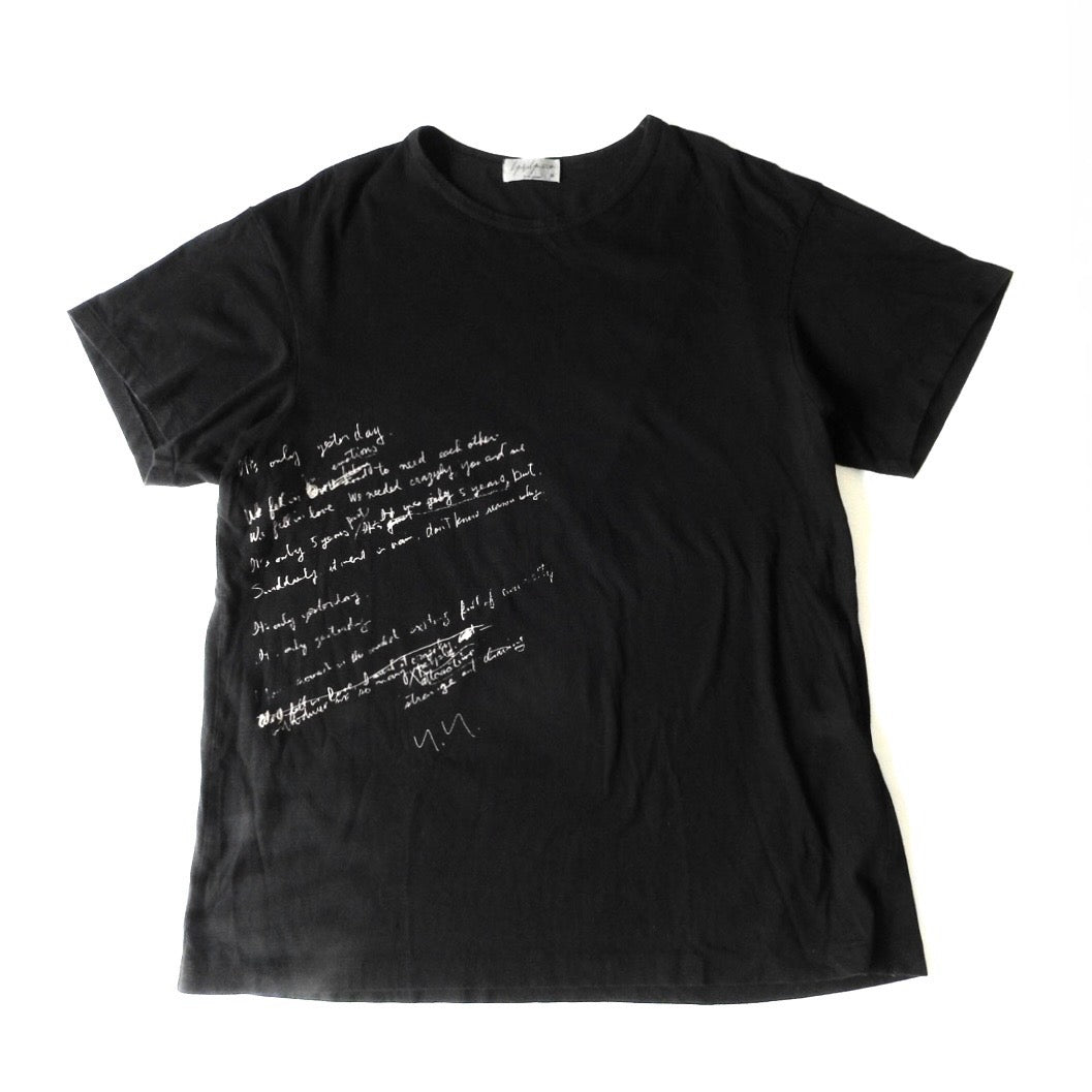 YOHJI YAMAMOTO 19SS Black Letter Tee