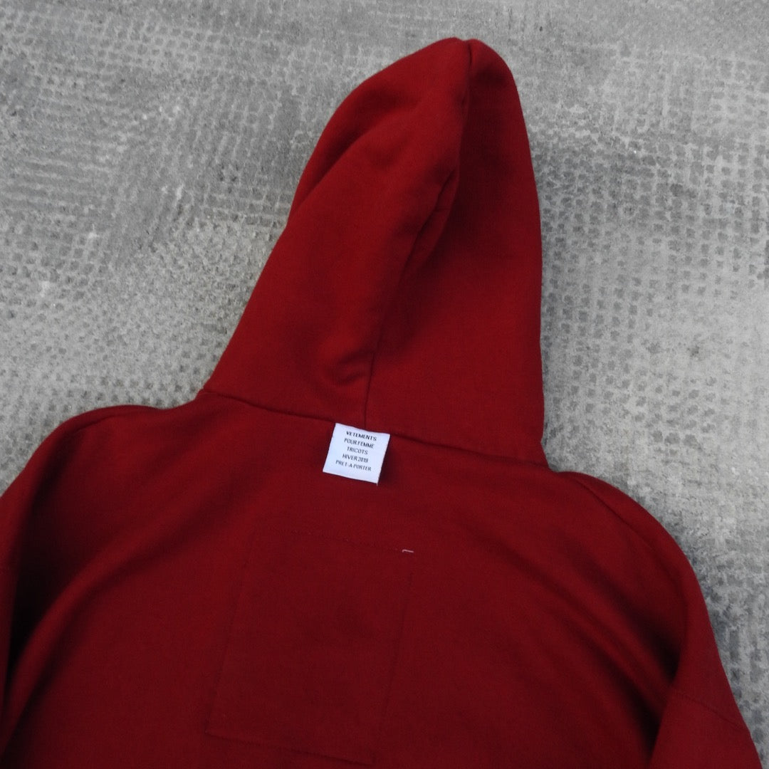 VETEMENTS 2017 RED Inside-Out Hoodie