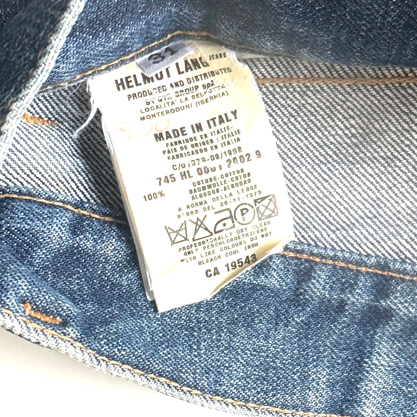 HELMUT LANG SS02 DENIM JEAN