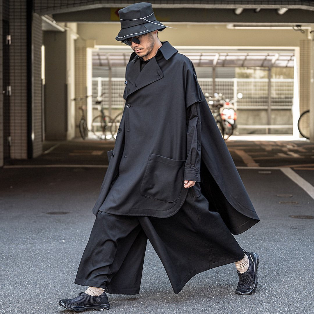 YOHJI YAMAMOTO / GROUND Y SS18 T/W GABARDINE CAPE COAT