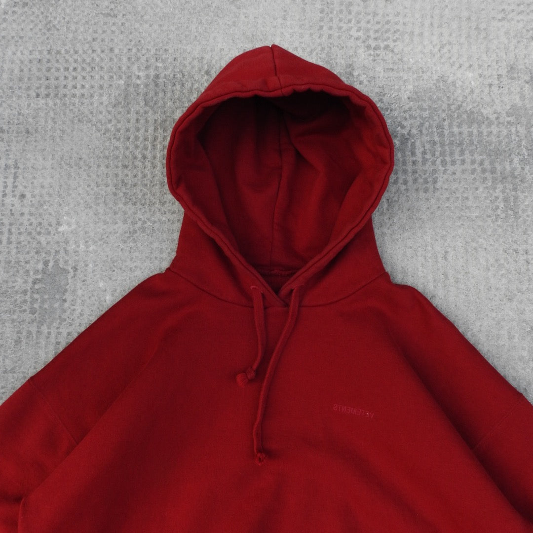 VETEMENTS 2017 RED Inside-Out Hoodie