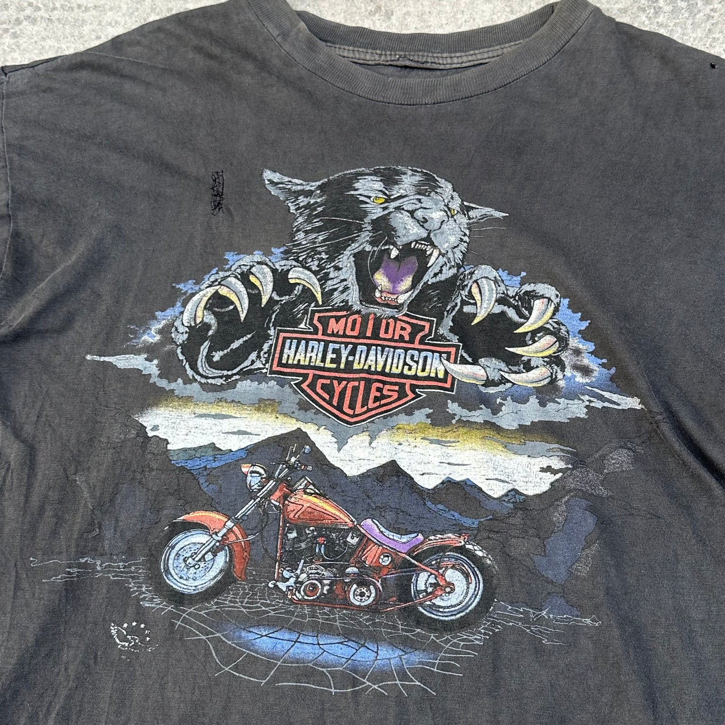 HARLEY-DAVIDSON 80S VINTAGE BLACK PANTHER TEE