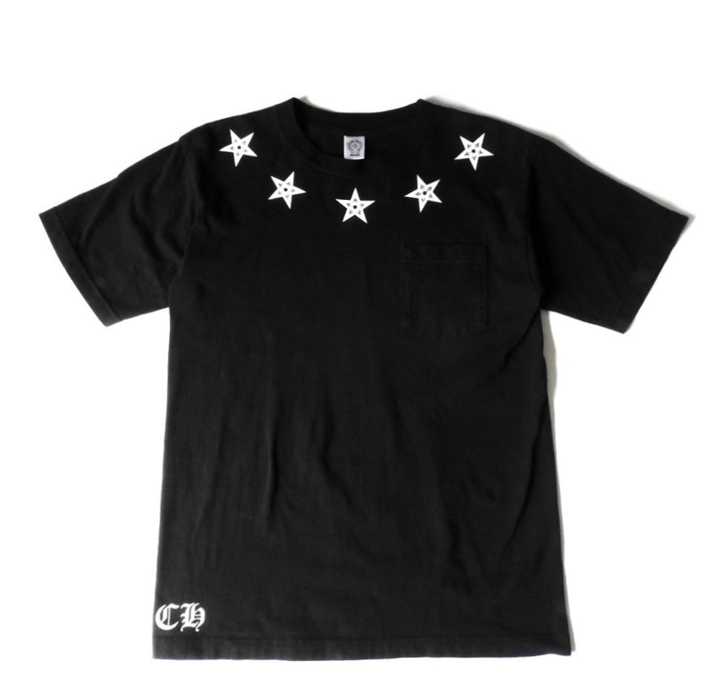 CHROME HEARTS BLACK PENTAGRAM 5 STARS TEE