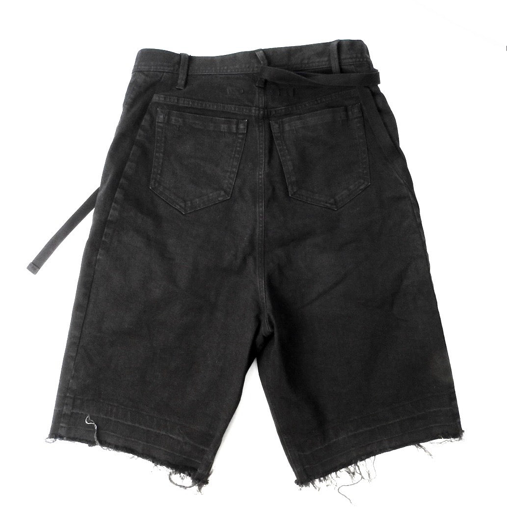 JULIUS_7 BLACK SHORT DENIM SS18 PANTS