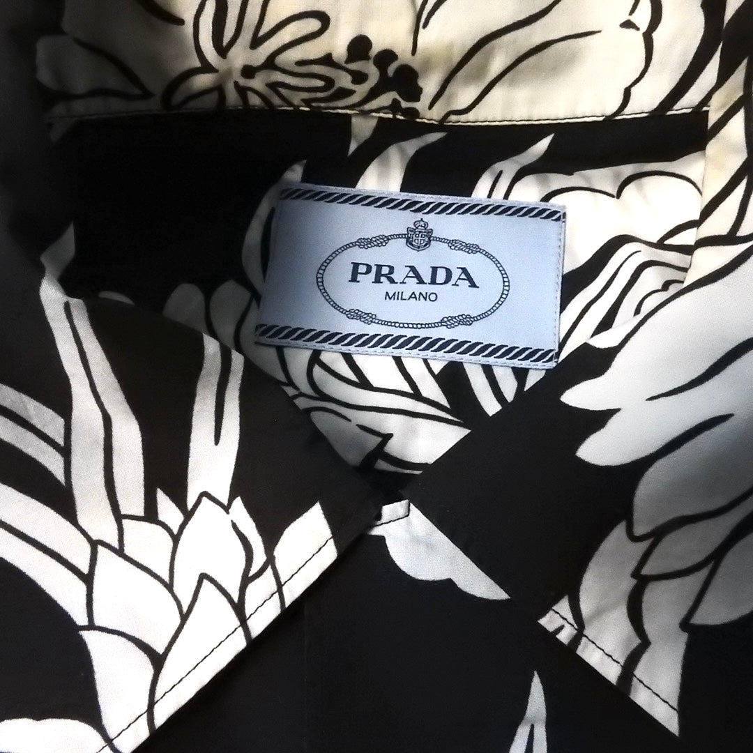 PRADA DAHILA FLAME SS18 BOWLING SHIRT