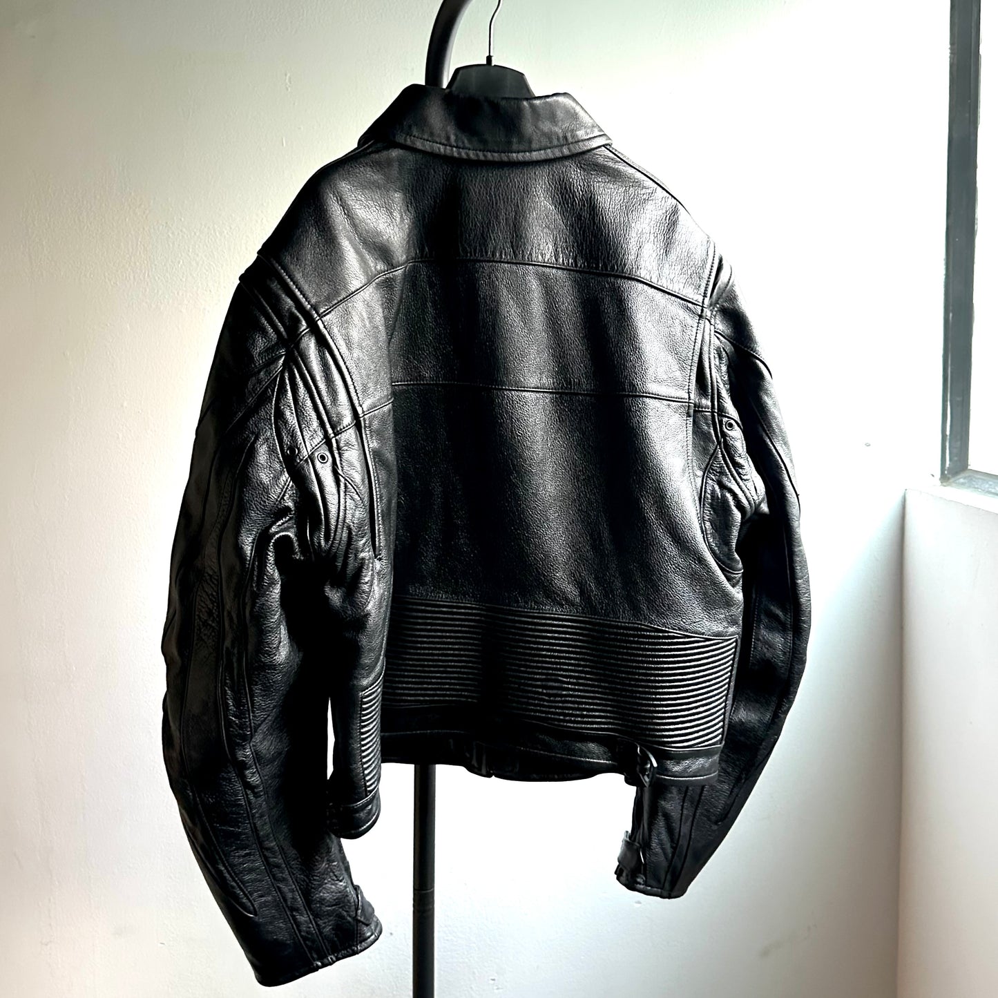 BALENCIAGA SS19 BUFFALO LEATHER LOGO RIDER JACKET